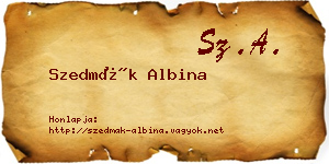 Szedmák Albina névjegykártya